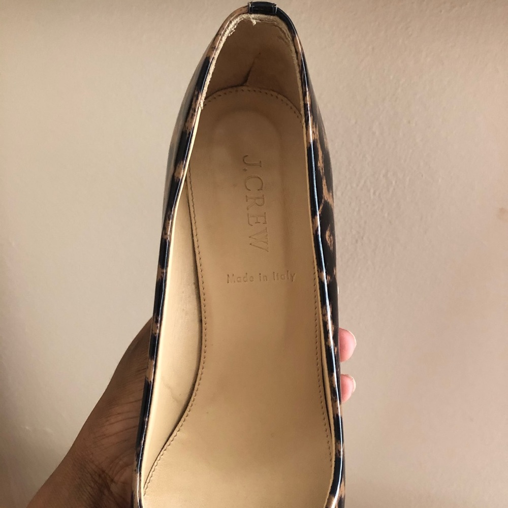 J.Crew Patent Leather Leopard-Print Wedges - Picture 3 of 7